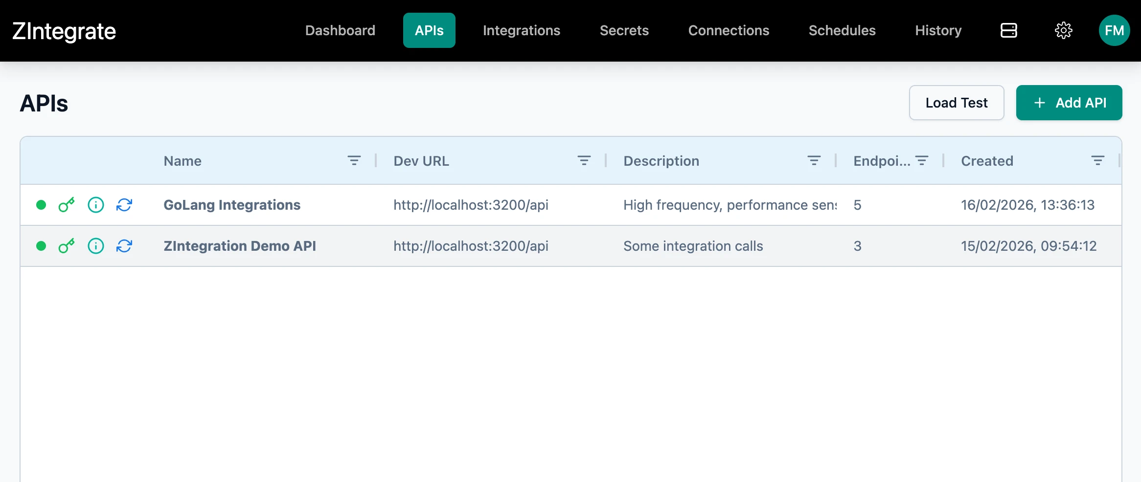 ZIntegrate API Registry